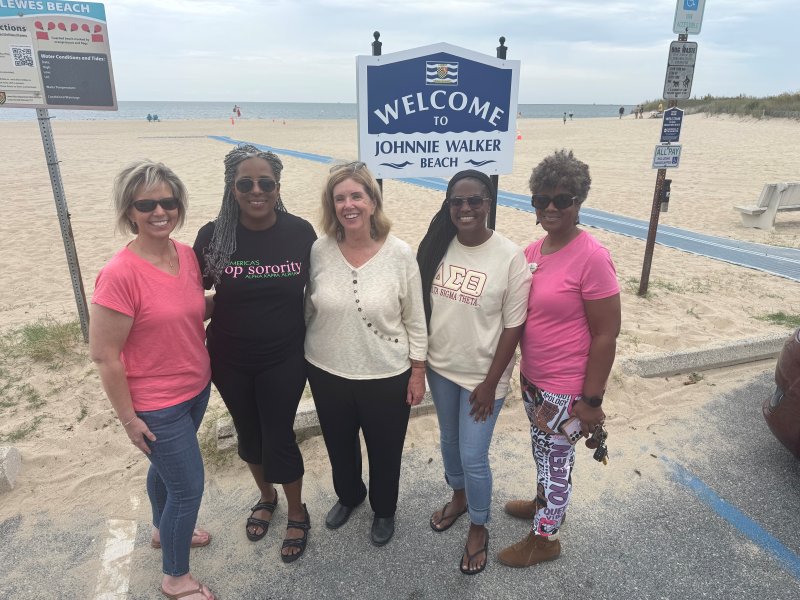 Shown are (l-r) Ellen Lorraine McCabe, Lewes city manager; Cynthia Anderson-Clay, African American heritage commission member; Mayor Amy Marasco; Mickeya Linzie, African American heritage commission member; and Trina Brown-Hicks, Lewes councilwoman.